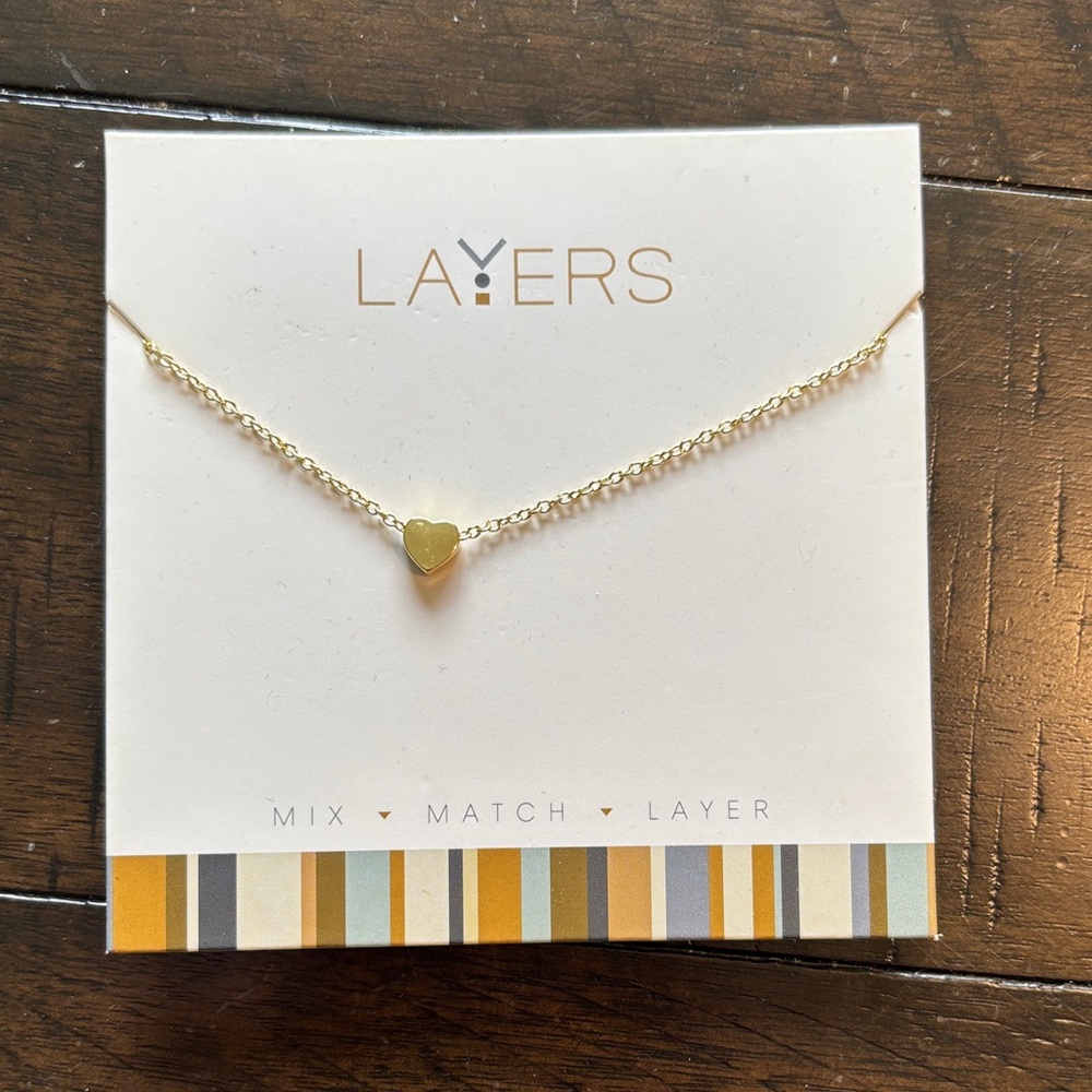 Layers Heart Necklace Gold Color